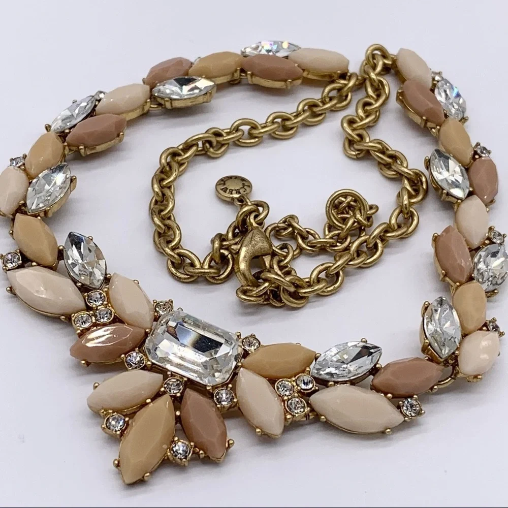 J. Crew Tan Peach Jeweled Necklace